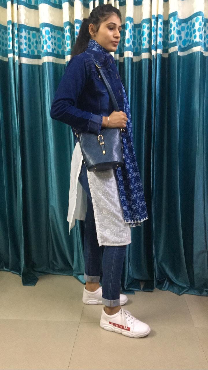 denim jacket with kurti