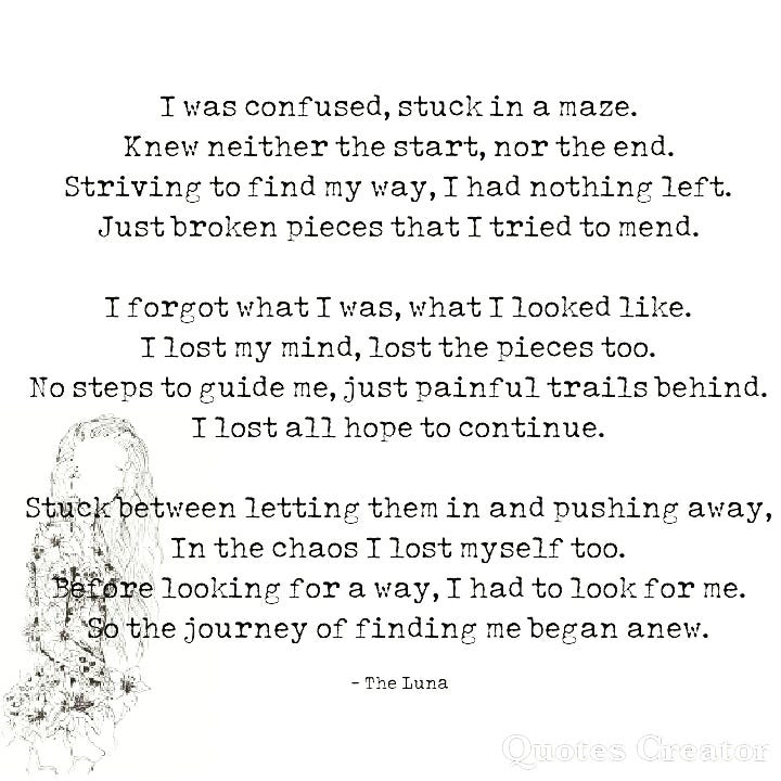 Somewhere In Between Losing Everything And Finding Myself