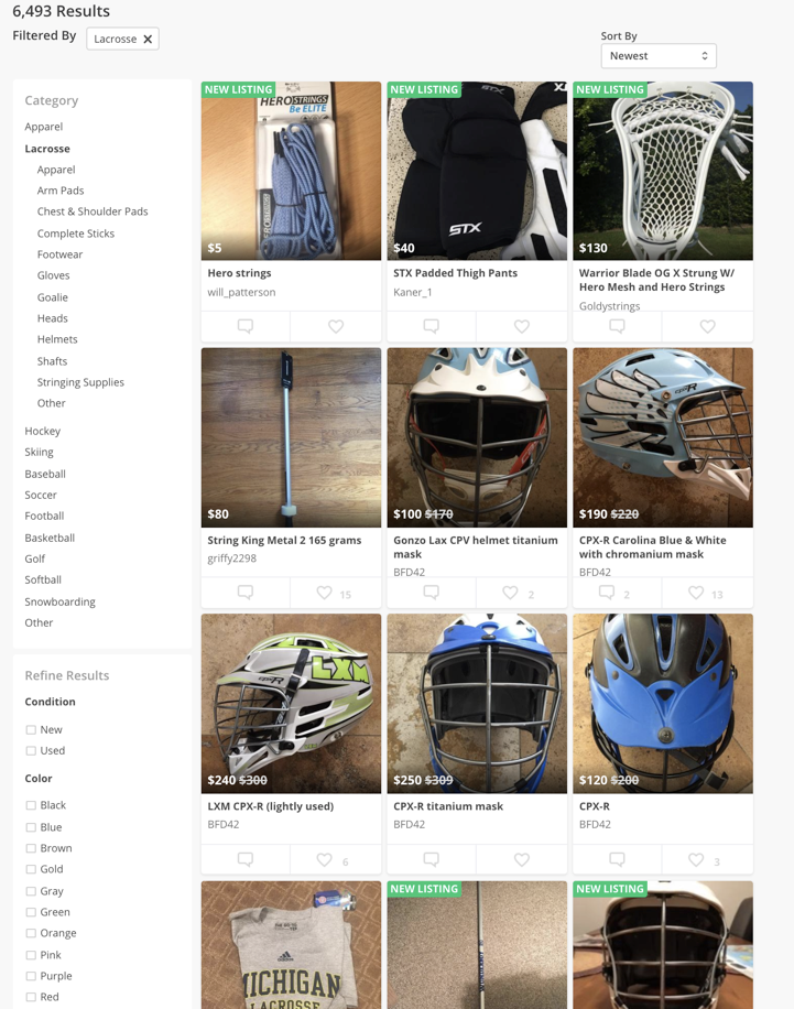 second hand hockey equipment