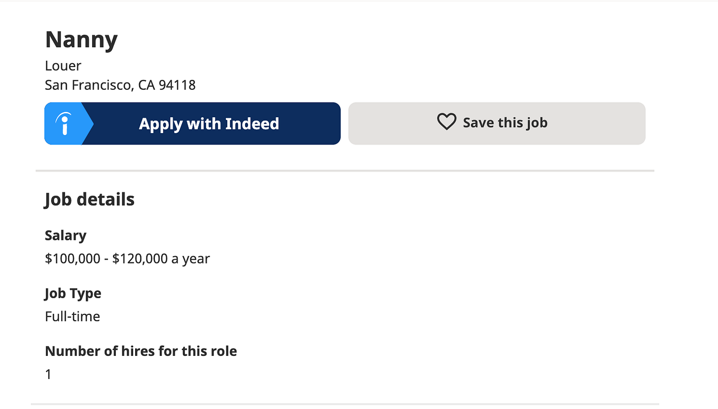 Only in the Bay Area This San Francisco Nanny Job Pays