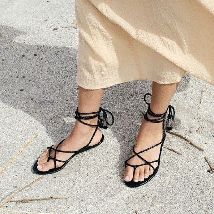 minimal strappy heels
