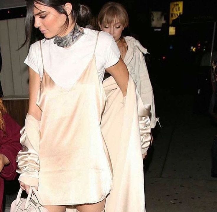 kendall jenner silk slip dress