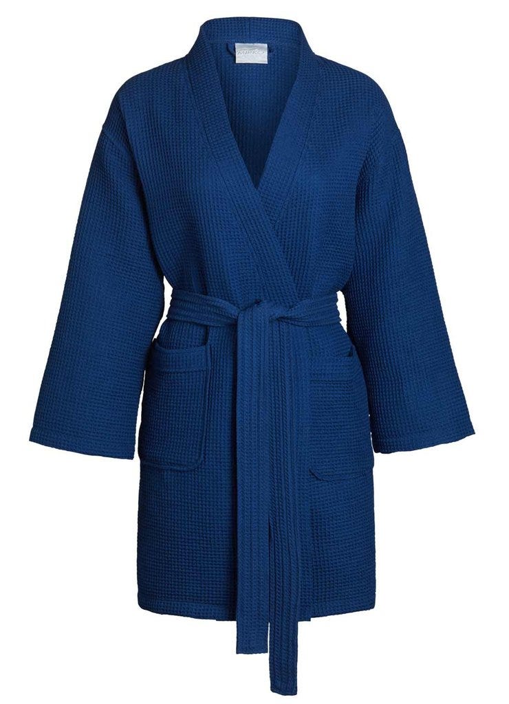 Short Waffle Kimono Robes — Wholesale Bathrobes by Alpha Cotton Medium