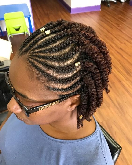 African Threading Hairstyles For Kids Using Brazilian Wool Thread Hair By Black Kitty Family Medium