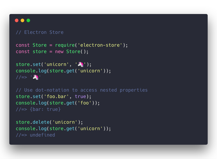 electron-store example electron-store example