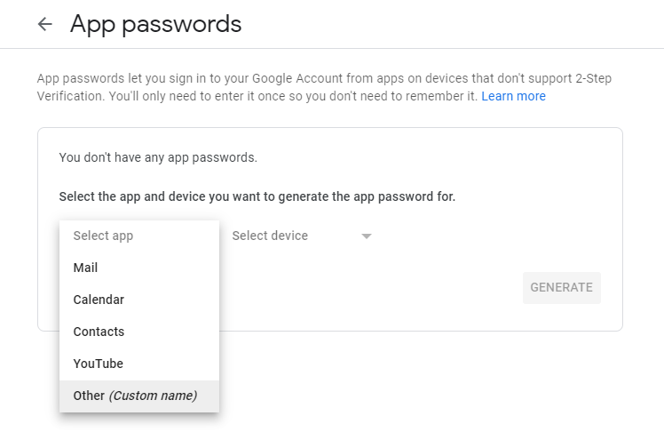 How to setup Google App Password and integrate it with ...