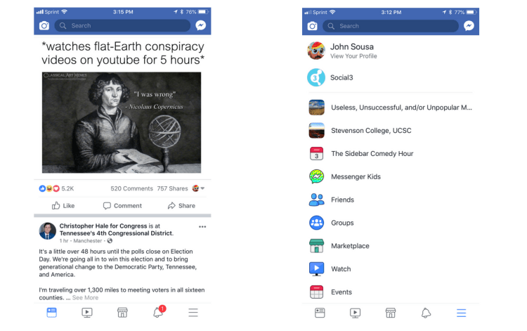 Facebook Is Changing Its Navigation Bar On Its Mobile App