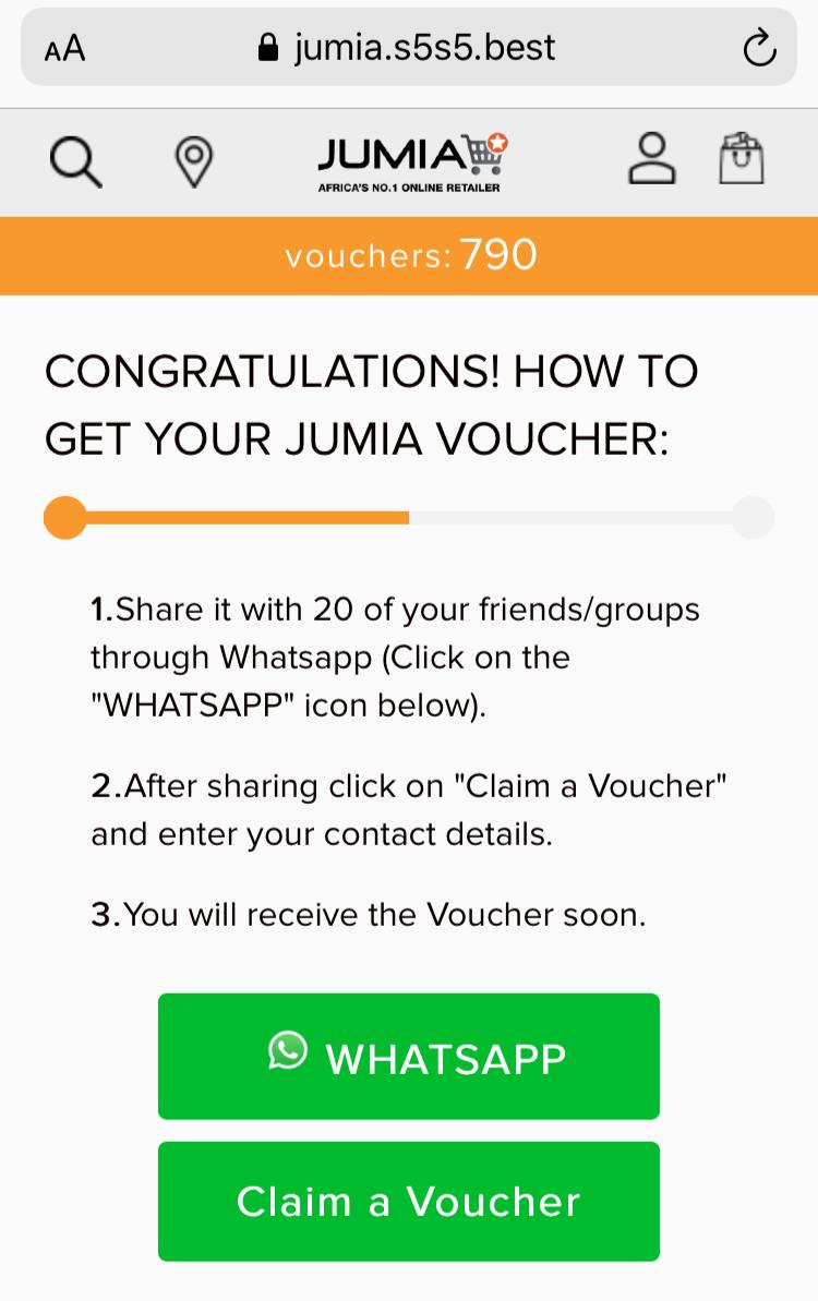 Hoax This Site Offering Shopping Vouchers From Jumia Is A Scam By Pesacheck Pesacheck