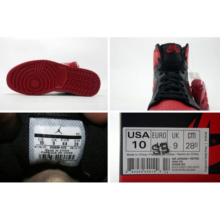 Nike Air Jordan 1 (I) Retro High OG “Bred” 555088–023 | by LovelyBest |  Medium