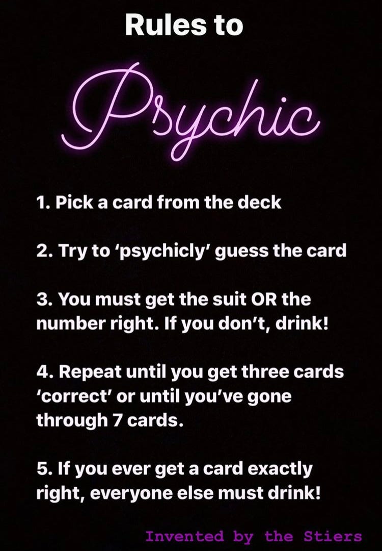 How to Play Psychic the Drinking Game | by Julia Stier | The Pandemic  Papers | Medium