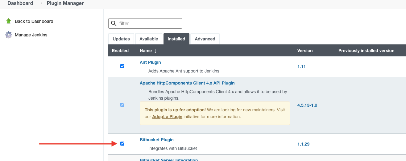 BitBucket Plugin Installation