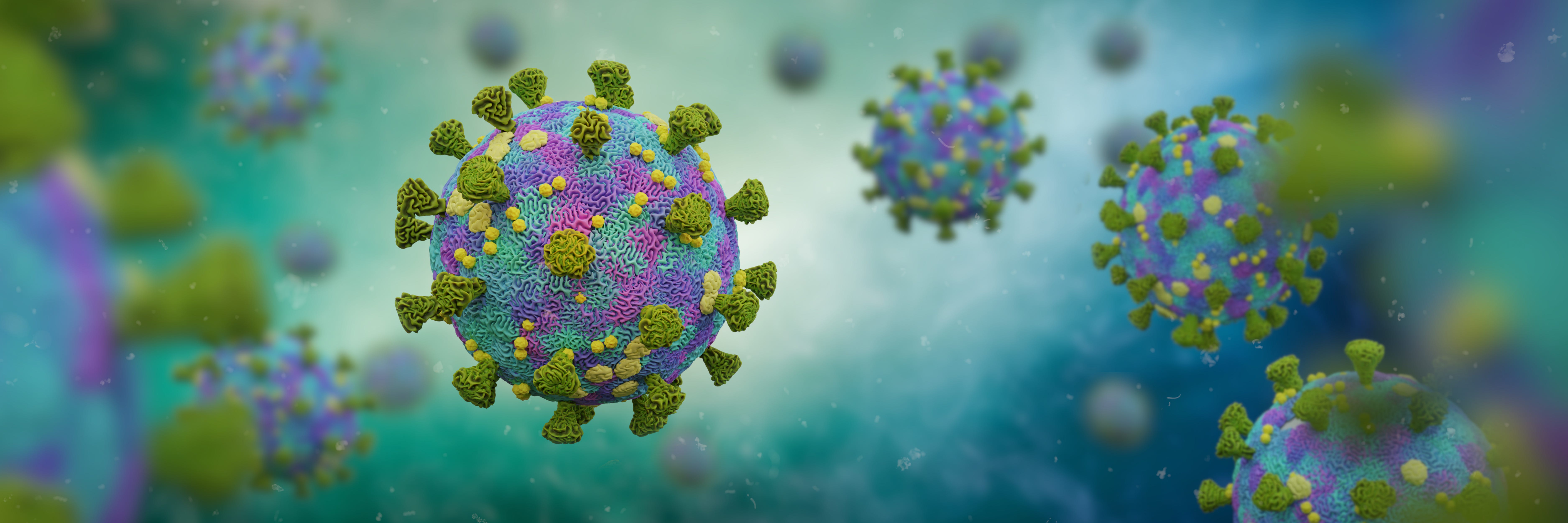 Close-up of the novel coronavirus.