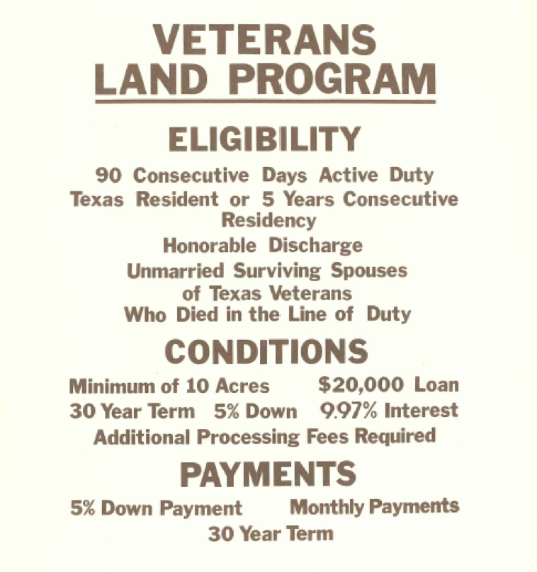 The Texas Veterans Land Board — Veterans and the GLO in the 20th