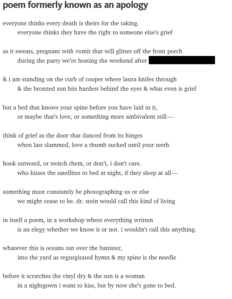 Poem Formerly Known As An Apology A Door Unhinges Faster