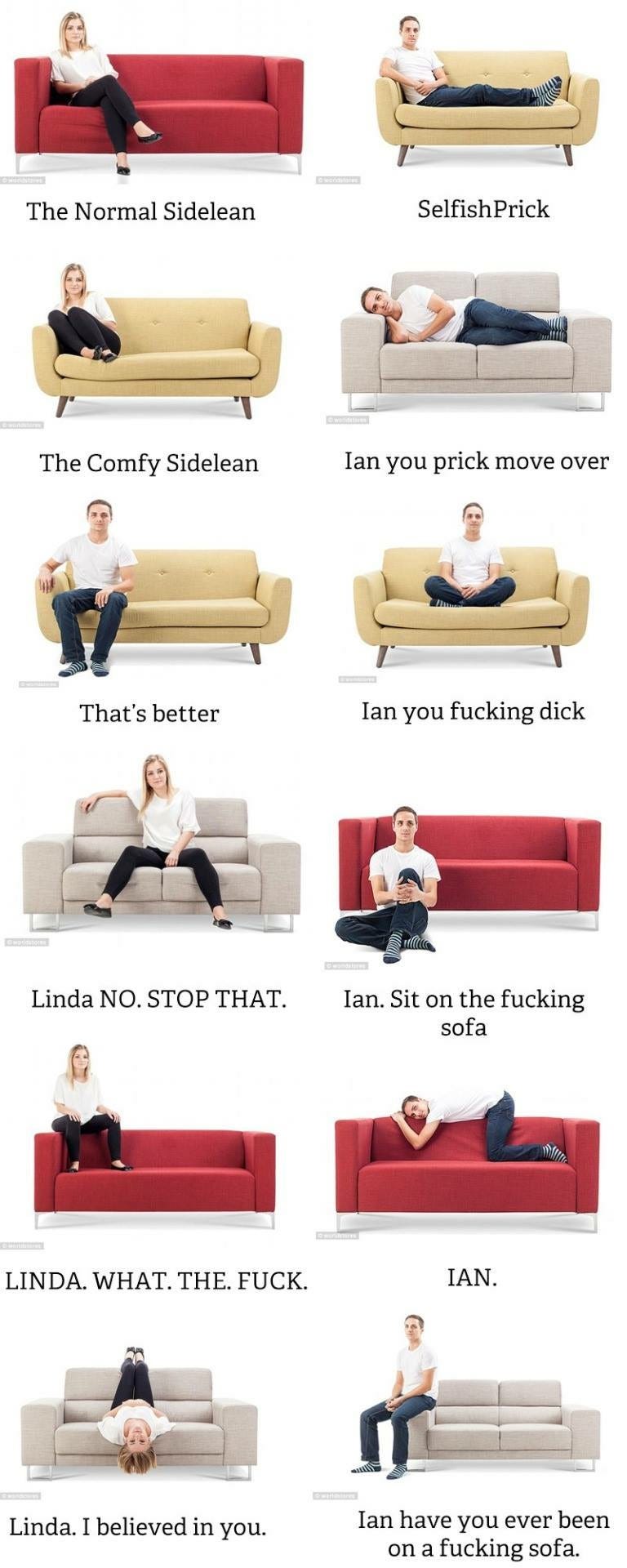 Examining All of the Different Sofa Sitting Positions What Do They Mean? by №1 CanaDan