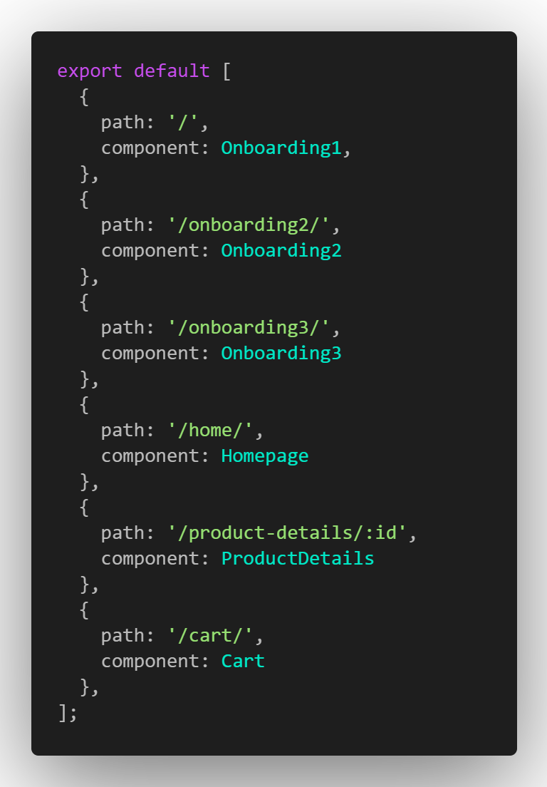 register our components for routing