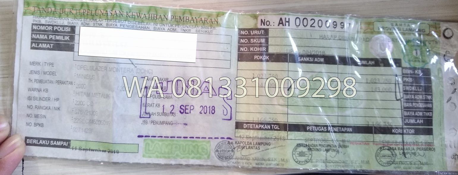 Baca Biaya Mutasi Motor Via Biro Jasa 