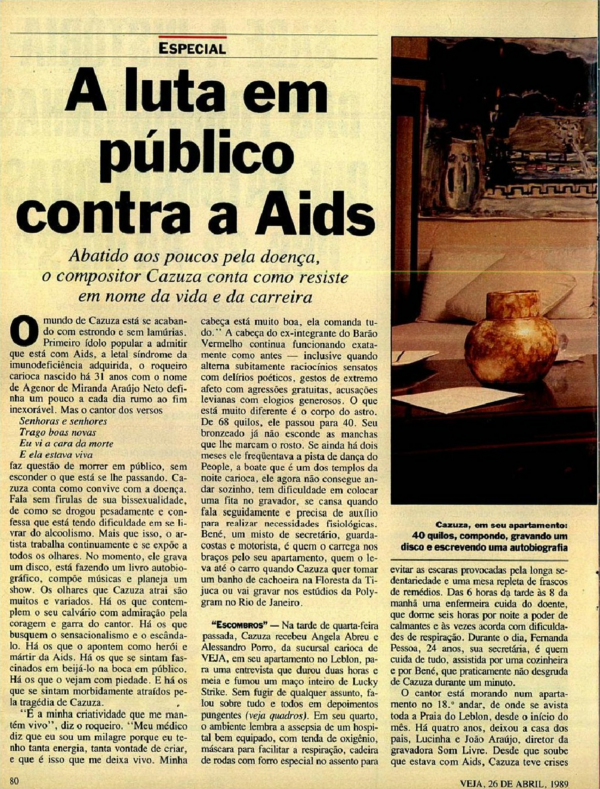 Quando a Veja matou Cazuza?. Uma análise da capa de revista de 1989 | by  Beatriz Ribeiro | Observatório de Mídia | Medium
