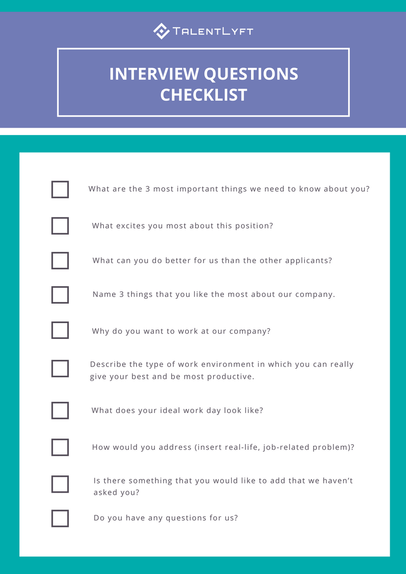 [INFOGRAPHIC] Checklist of the Best Job Interview Questions | by ...