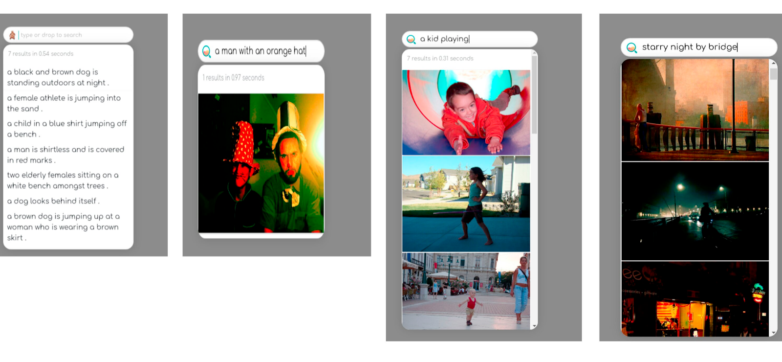 Example of cross-modal search