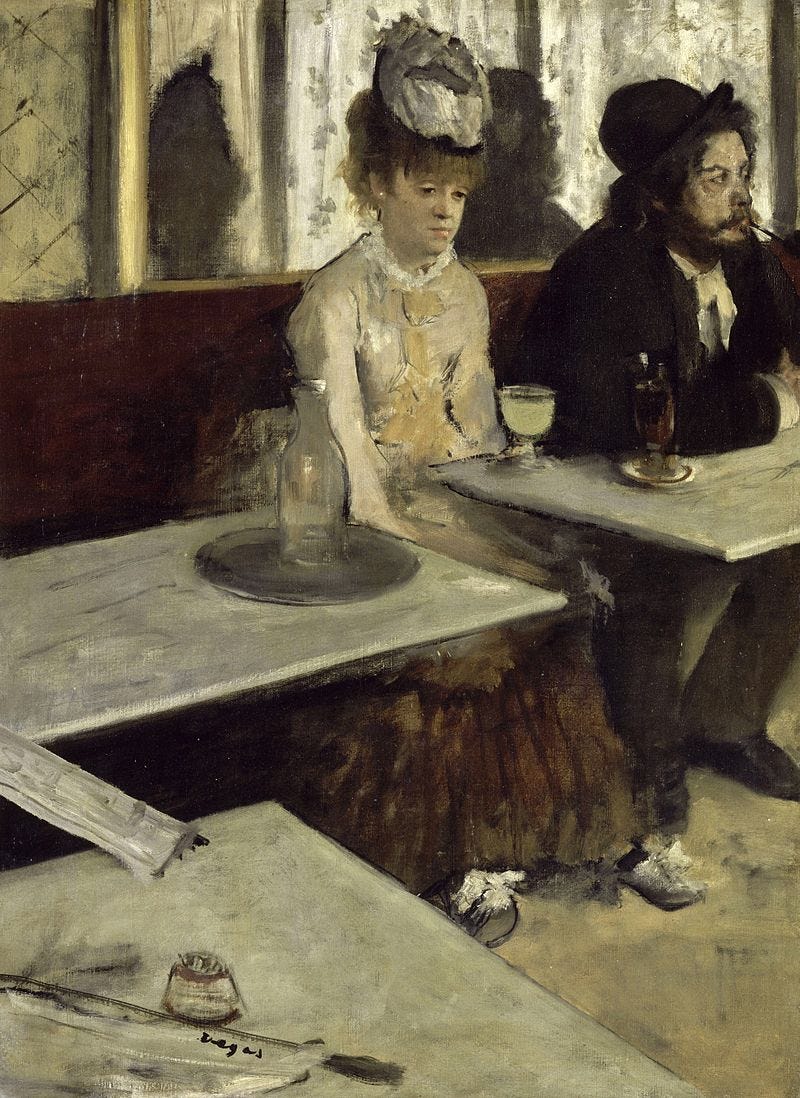 L’Absinthe, 1875, Oil on canvas, 92 x 68cm／Photo Credit: Edgar Degas, Wikimedia Commons, Public Domain