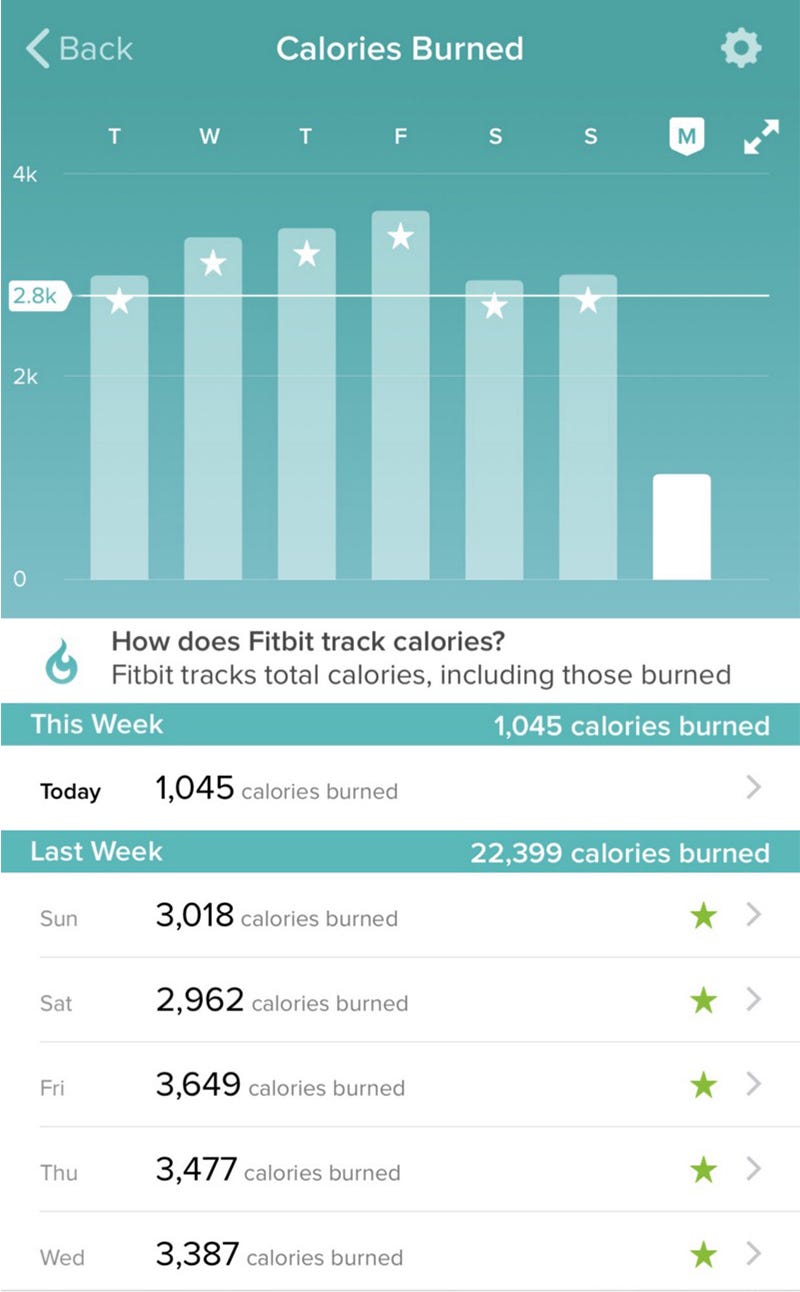 fitbit burned calories