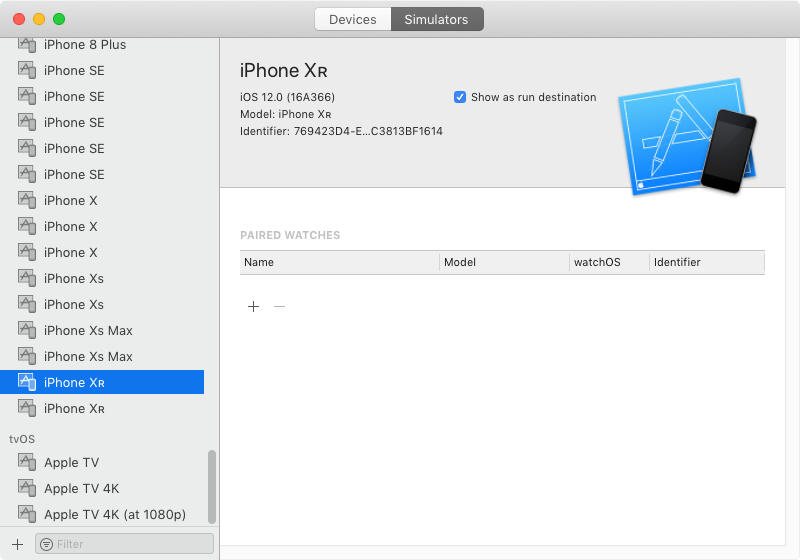 Fixing Xcode S Iphone Xs Xs Max And Xr Simulator Names And Ios Versions By Geoff Hackworth Medium