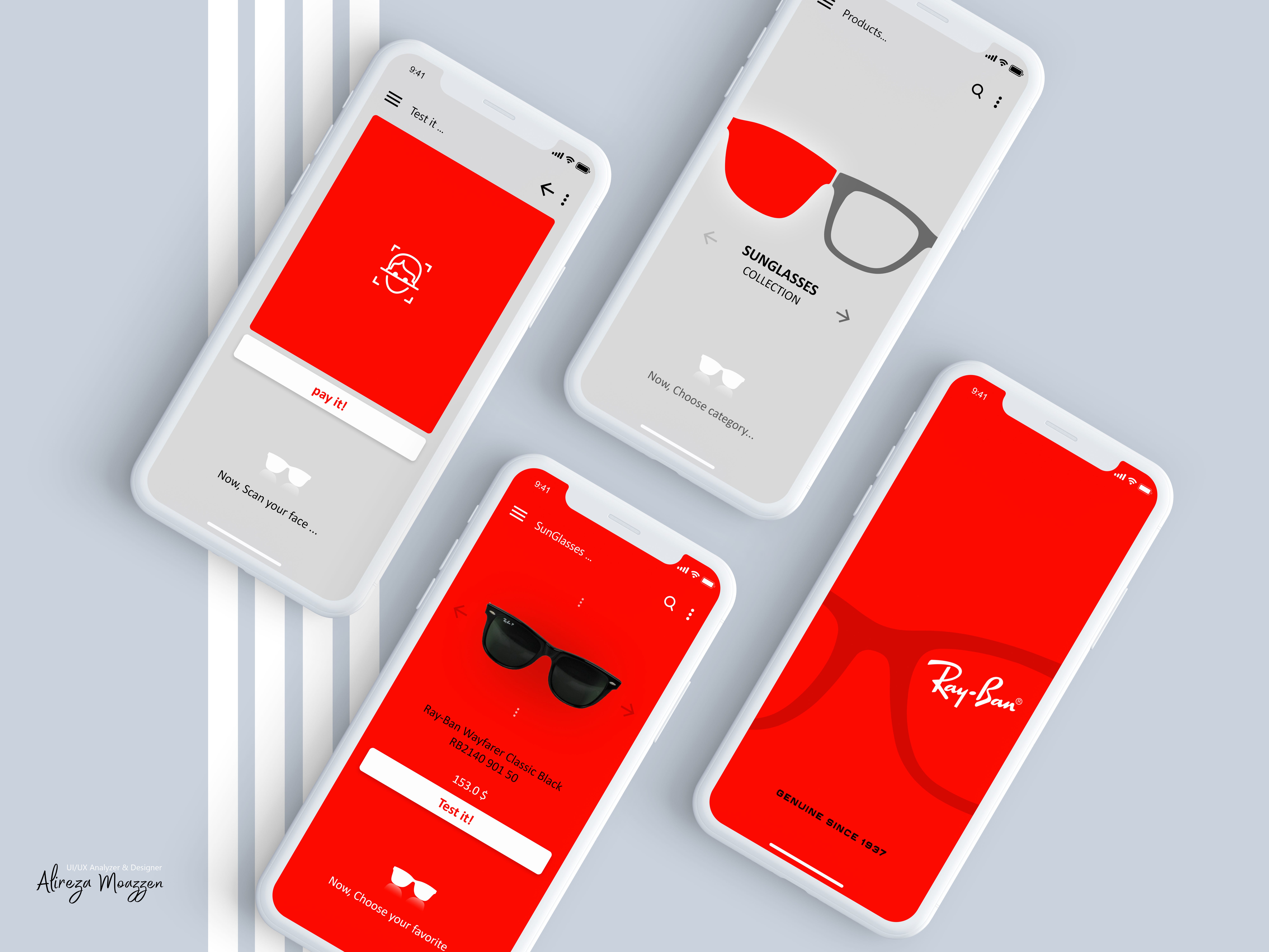 Ray-Ban Glasses Shop UI/UX App Concept 