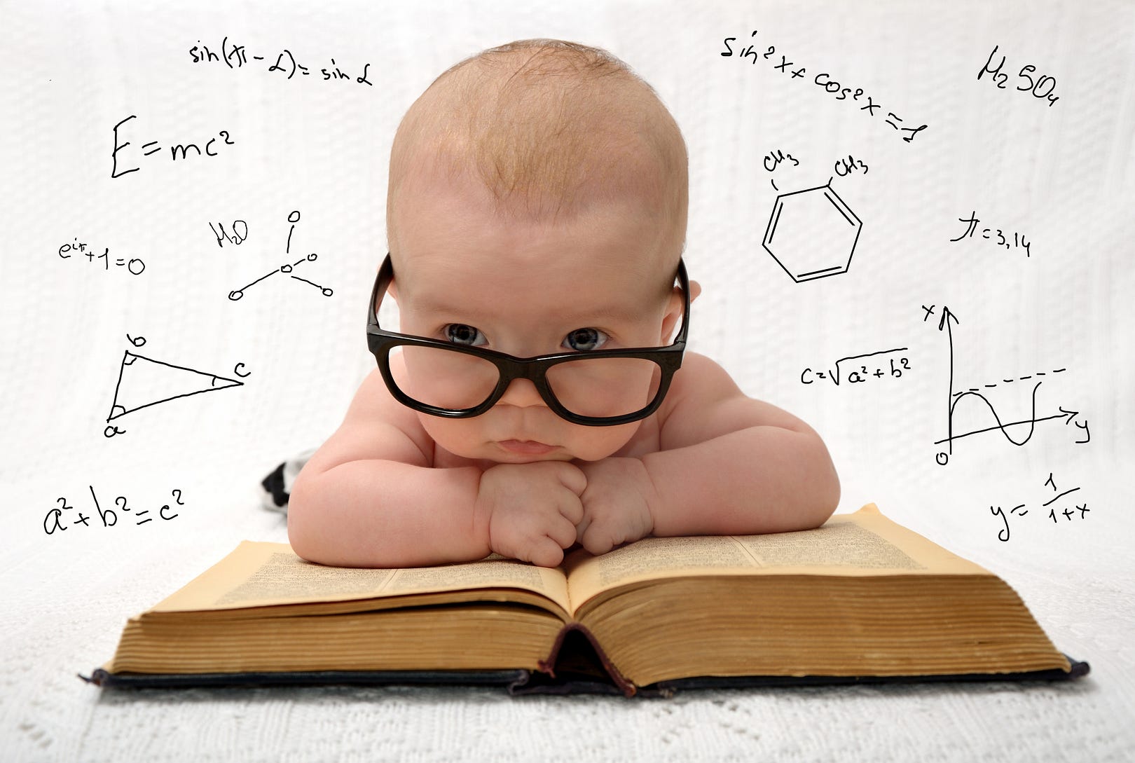 baby on book