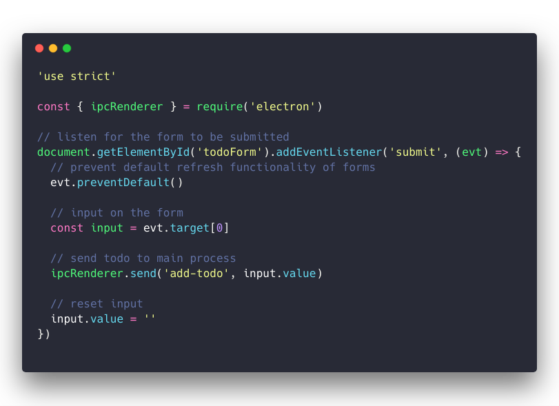 Add Todo Window JS Add Todo Window JS