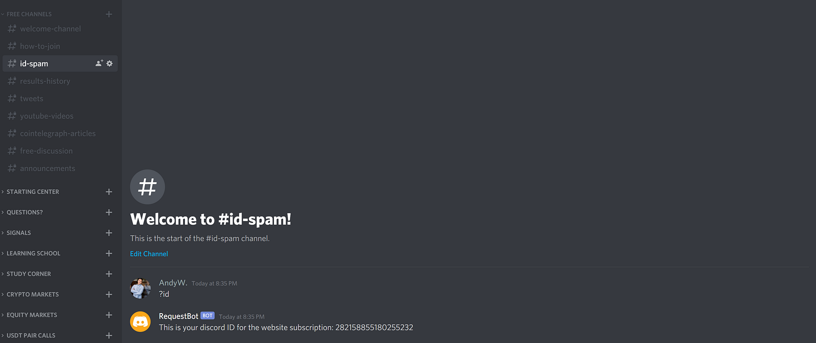 How to find your Discord ID on our Server by Andy Wong Bonsanca
