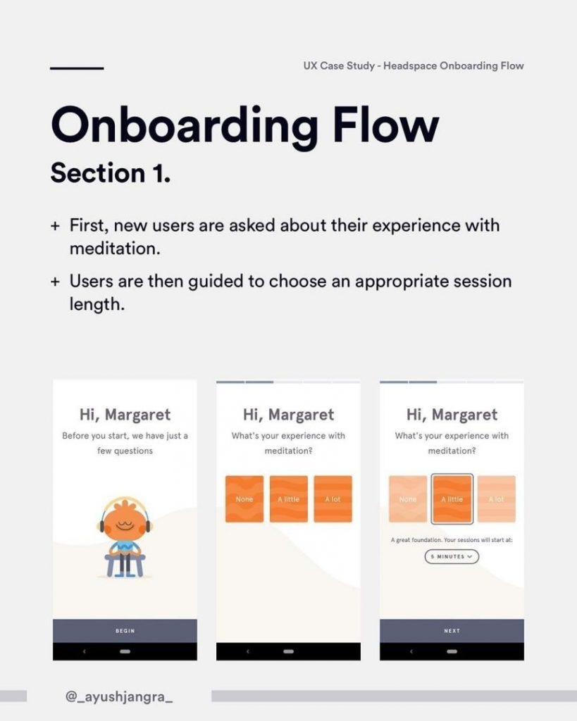 Headspace’s Onboarding Sequence. UX Case Study. hellotegra Medium