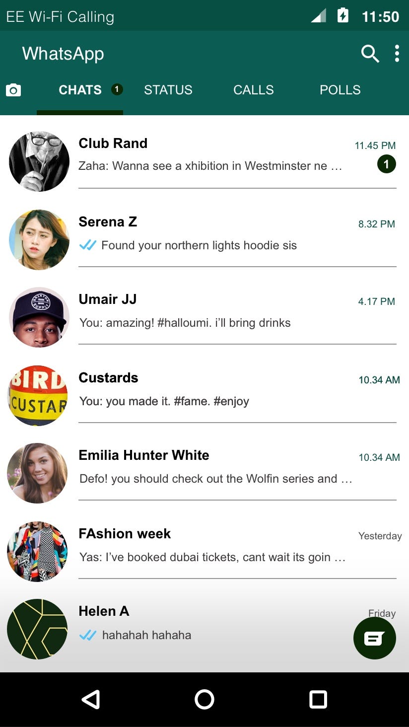 WhatsApp new feature: Polling. Use case: Chloe’s friends want to go on