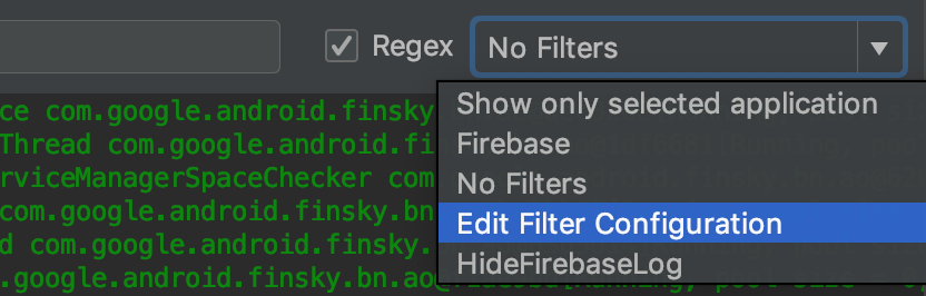 android studio logcat not filtering