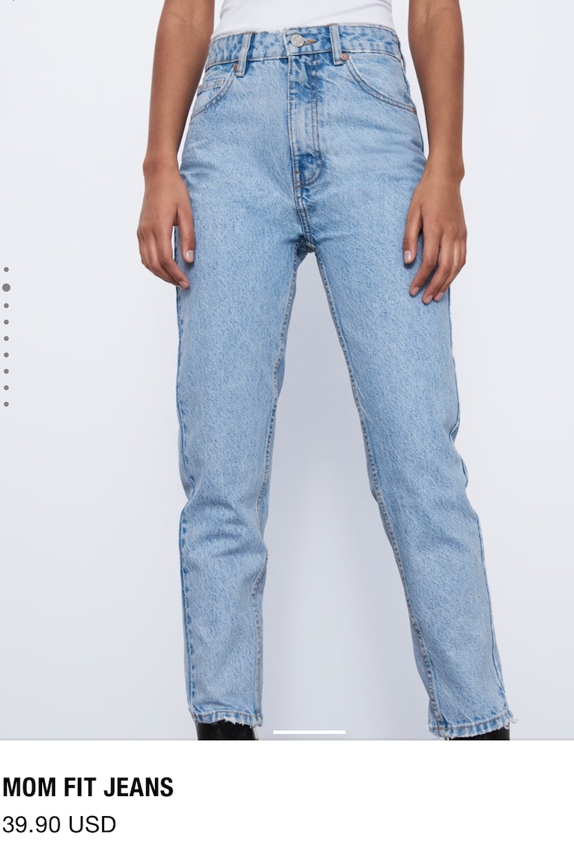 zara blue mom jeans