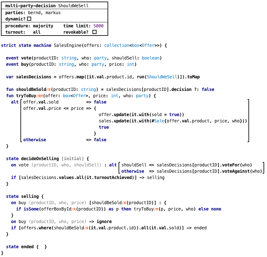 A Smart Contract Development Stack - language engineering