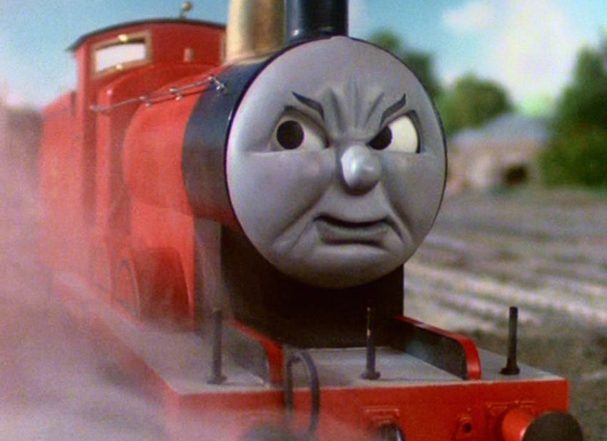 grumpy train on thomas the tank