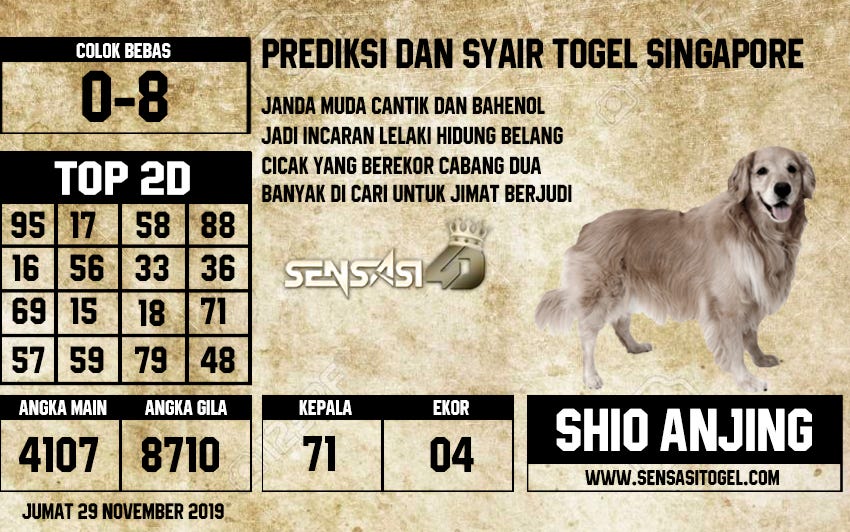 Togel Cicak 3D
, Prediksi Togel Akurat Jumat 29 November 2019 By Jhony Parlay Medium