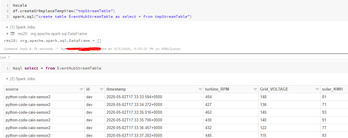 Databricks Structured streaming using EventHub, Kafka & PowerBI