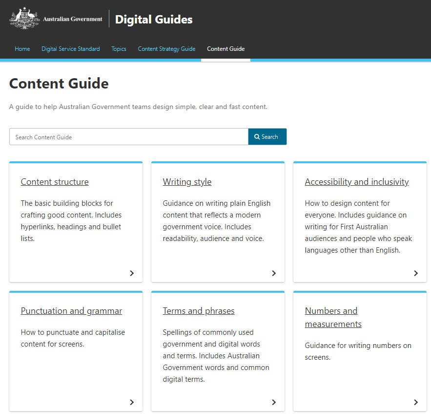 government writing style guide