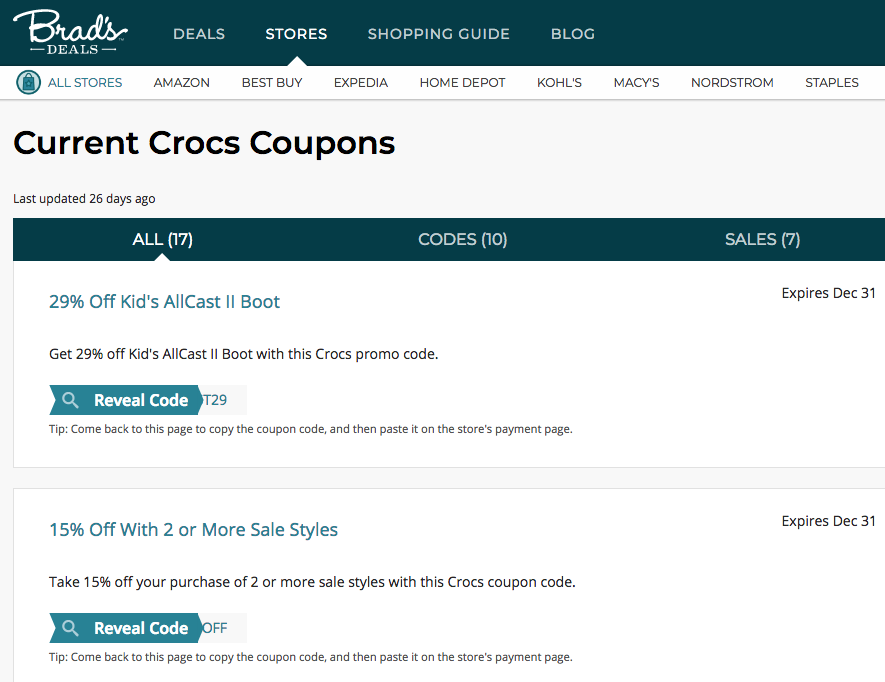 crocs coupon store