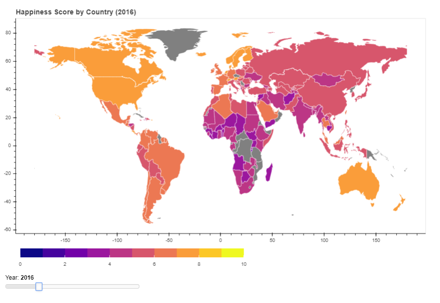 Visualizing World Happiness With An Interactive Map by Haley Hamer