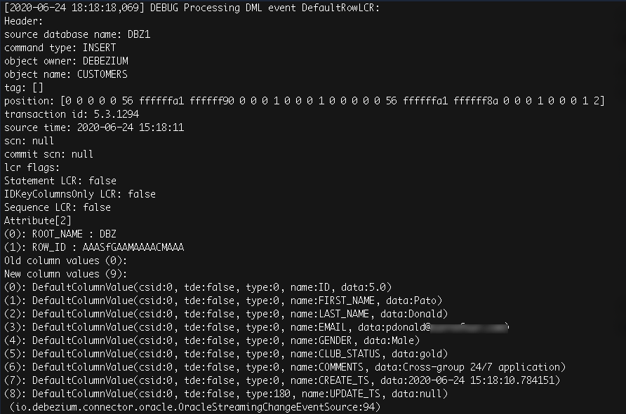 Debezium CDC / Oracle Medium