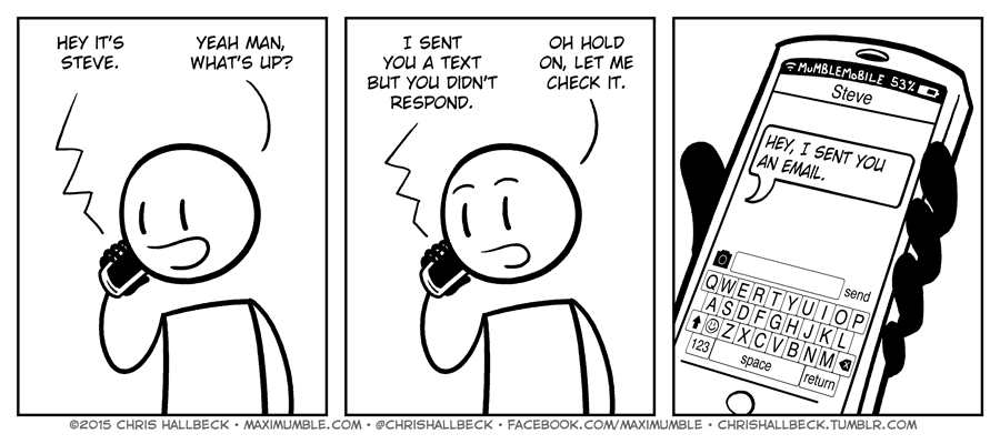 comic on the phone