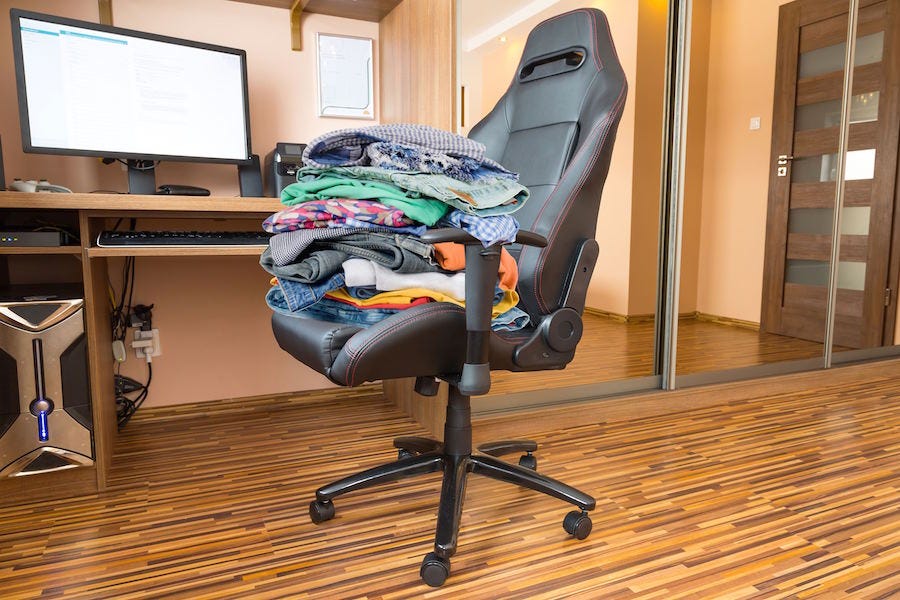 Laundry Completes 5th Lap Between Bed And Computer Chair