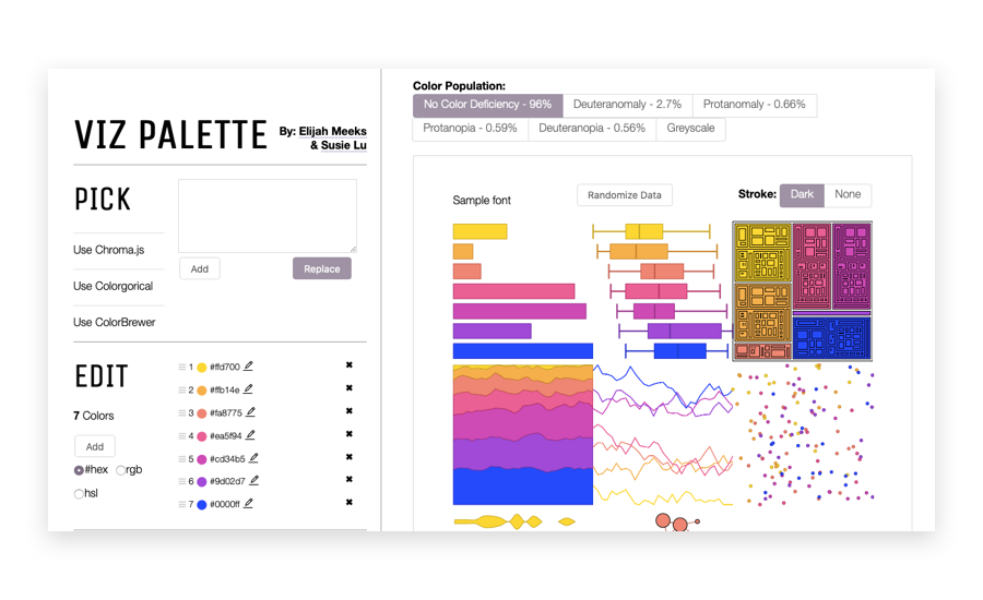 Screenshot of the Viz Palette web page