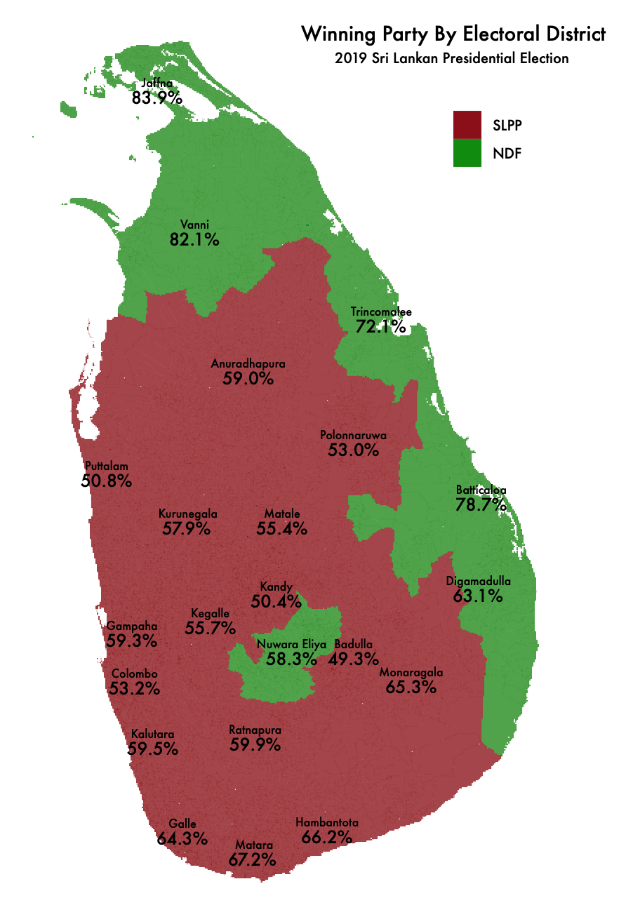 The “Map”. 2019 Sri Lankan Presidential Election by Nuwan I