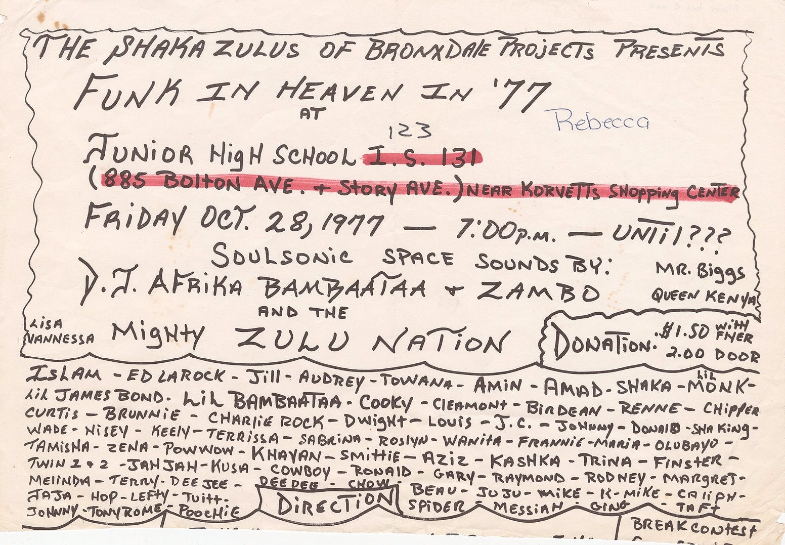 These handmade flyers from the earliest days of hip-hop advertise parties with rap’s biggest ...