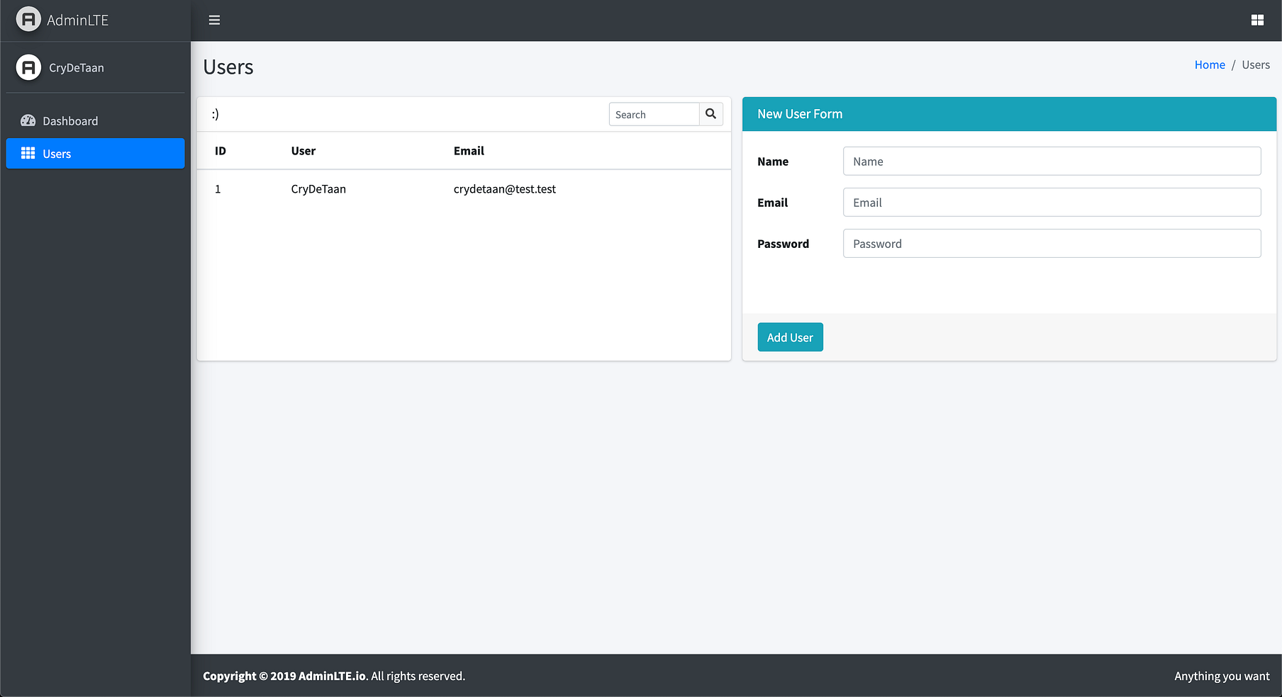 Laravel 6 VueJS AdminLTE 3 I Wanted To Make Use Of The AdminLTE3 