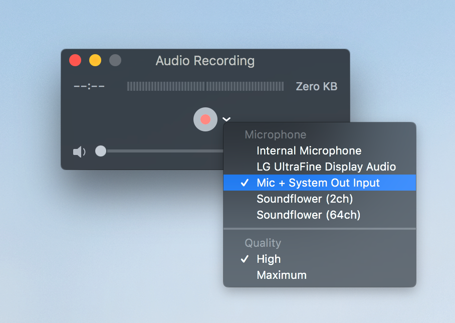 MacOS Tip Record your screen with mic + system output whilst being